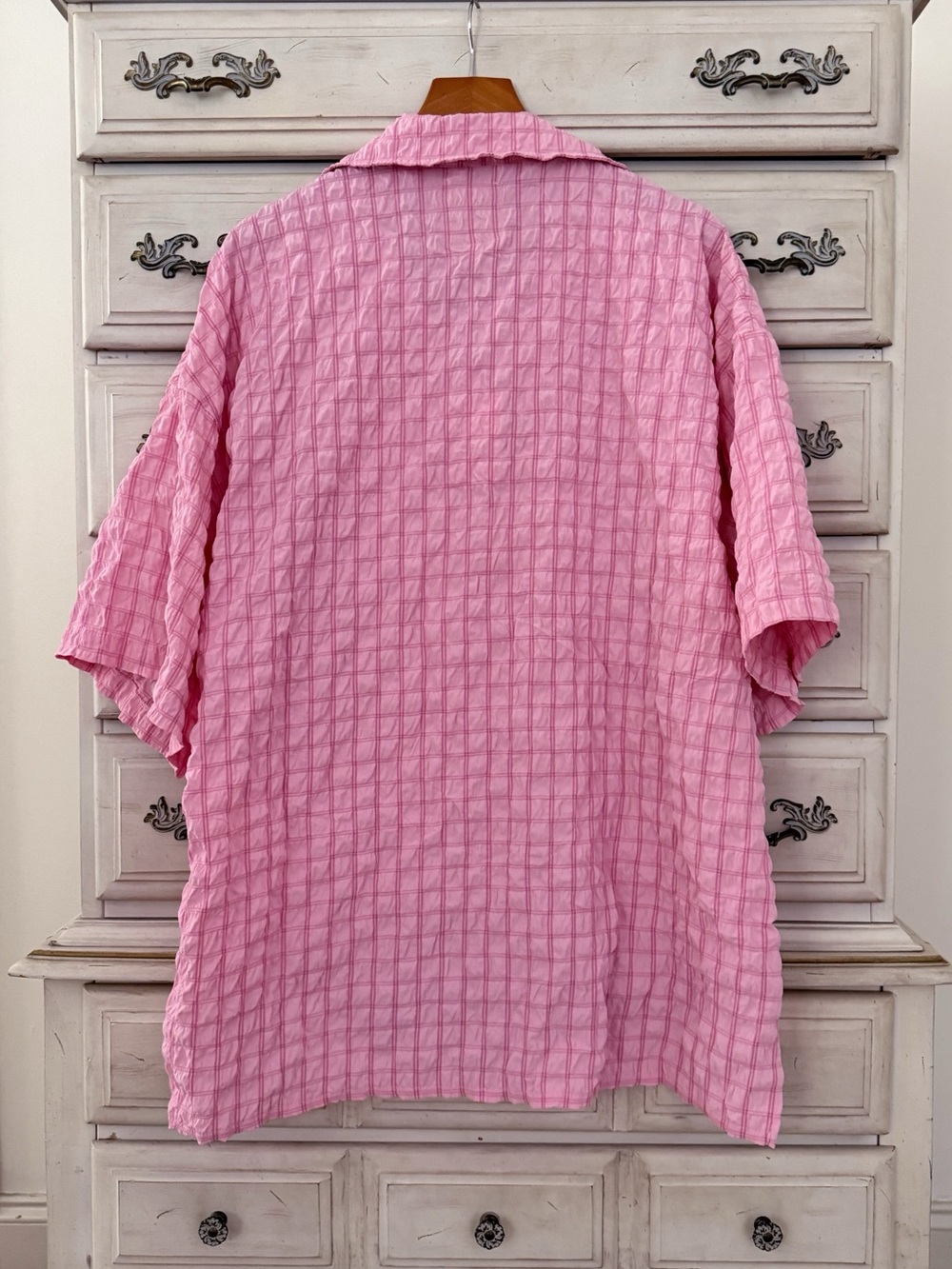 Simply Southern Pink Checkered Seersucker Top - Picture 2 of 4